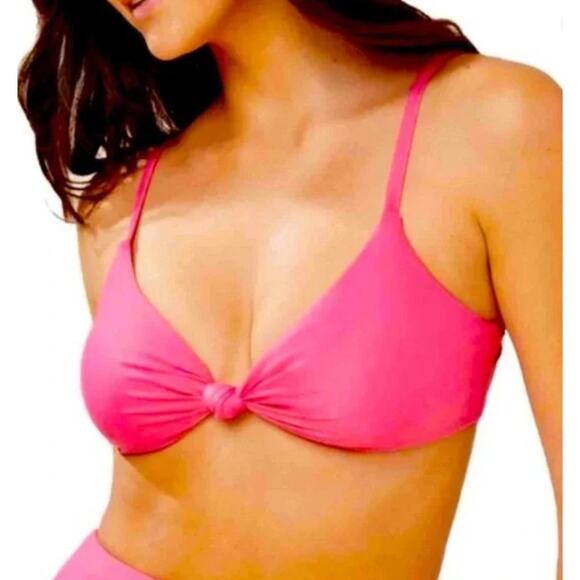 Andie Swim Pink Bikini Top The Santorini - Picture 1 of 8